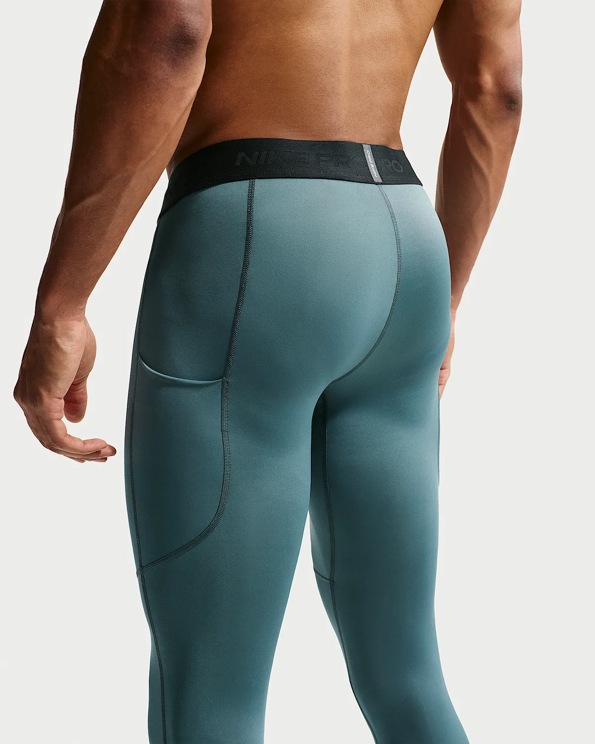 Мужские фитнес-лосины Nike Pro Dri-FIT 3/4, Mineral Slate/Black — фото 3