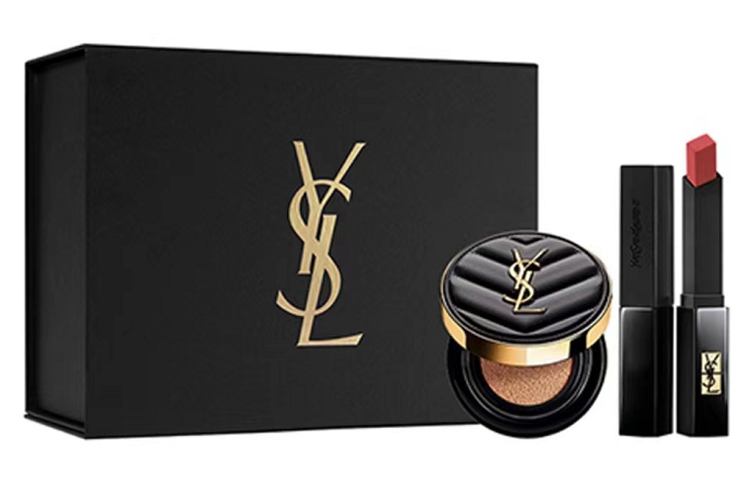 Набор косметики для женщин SAINT LAURENT, Leather Air Cushion #B20 Mini 5g+Small черный Stripes 305 — фото 3
