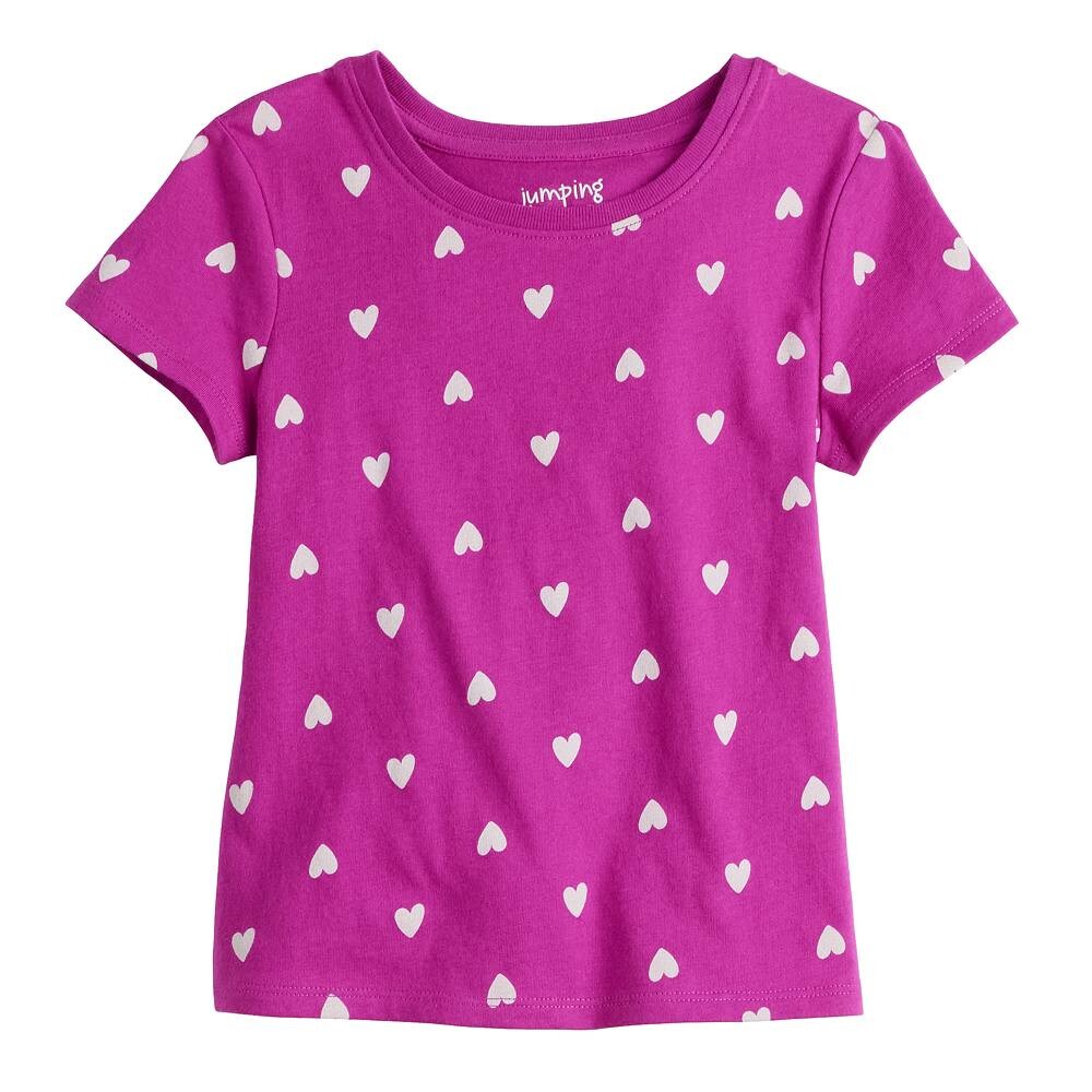 

Футболка с принтом Jumping Beans для девочек 4–12 лет, цвет Magenta Ivory Heart