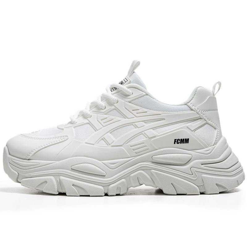 

FCMM Амортизирующие нескользящие износостойкие низкие массивные кроссовки унисекс белые, цвет White
