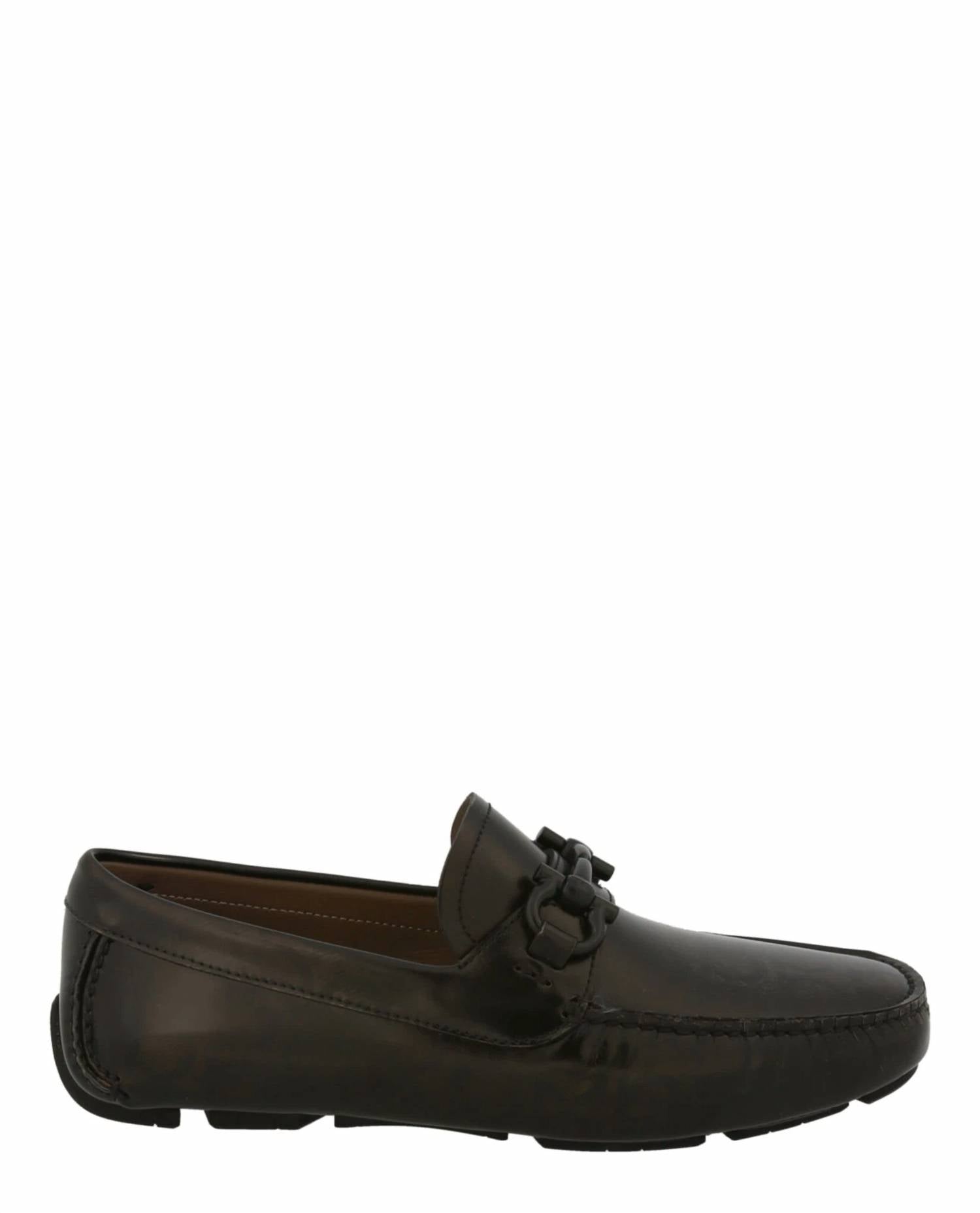 

Мужские кожаные лоферы Parigi Gancini для вождения коричневого цвета Salvatore Ferragamo, коричневый