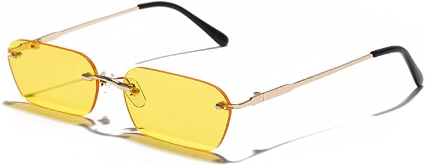 

Солнцезащитные очки без оправы прямоугольной формы для женщин, защита от ультрафиолета UV400, очки для вождения для мужчин, прозрачные, летние аксессуары, маленький размер generic, 7