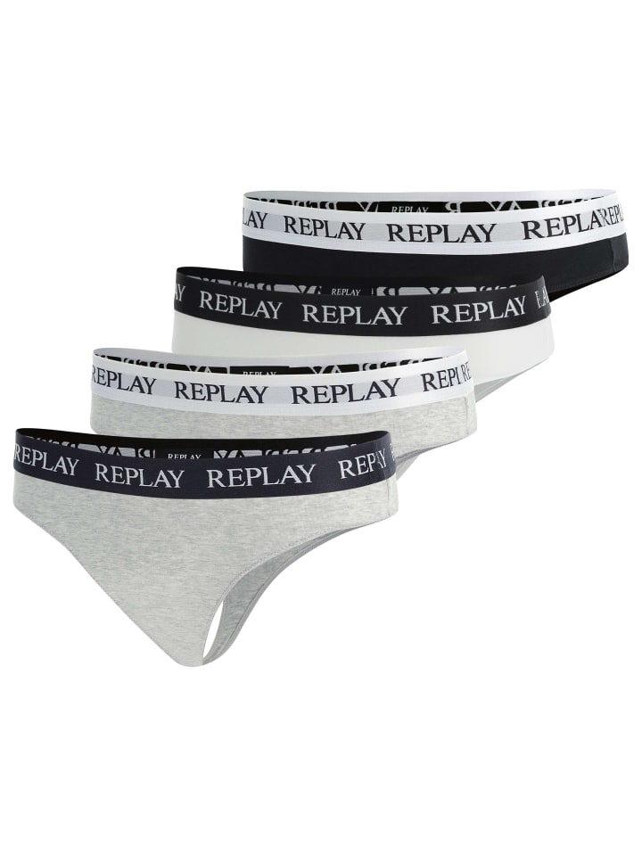 

Стринги Replay, цвет schwarz/weiß/grau