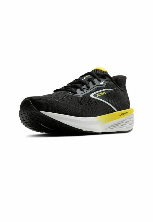 Кроссовки для бега по шоссе launch 12 Brooks, Black Cyber Yellow Oyster — фото 2