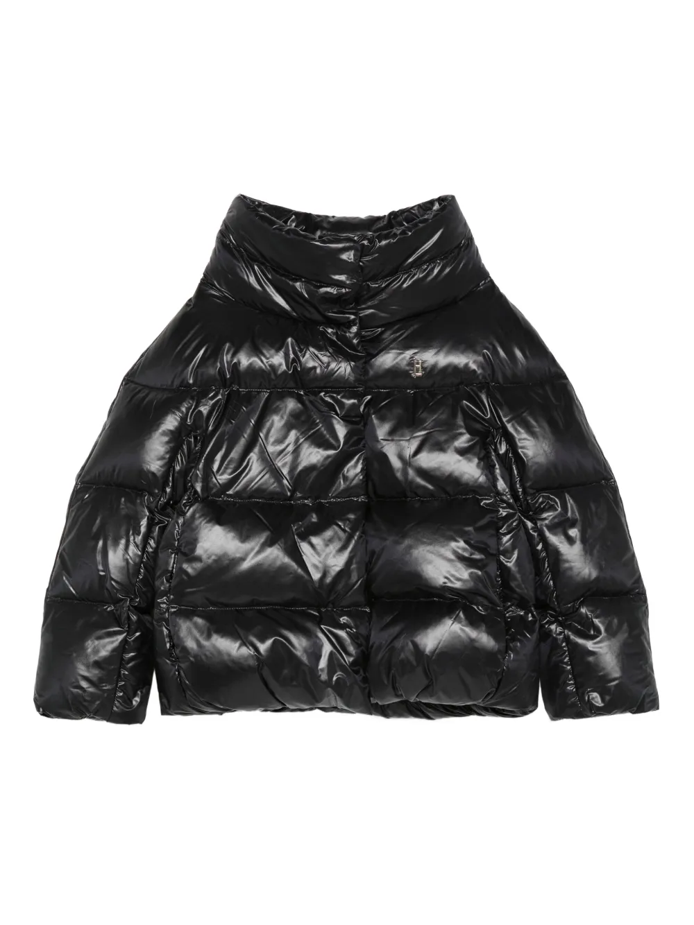 

Стеганая куртка с высоким воротом Herno Kids, черный