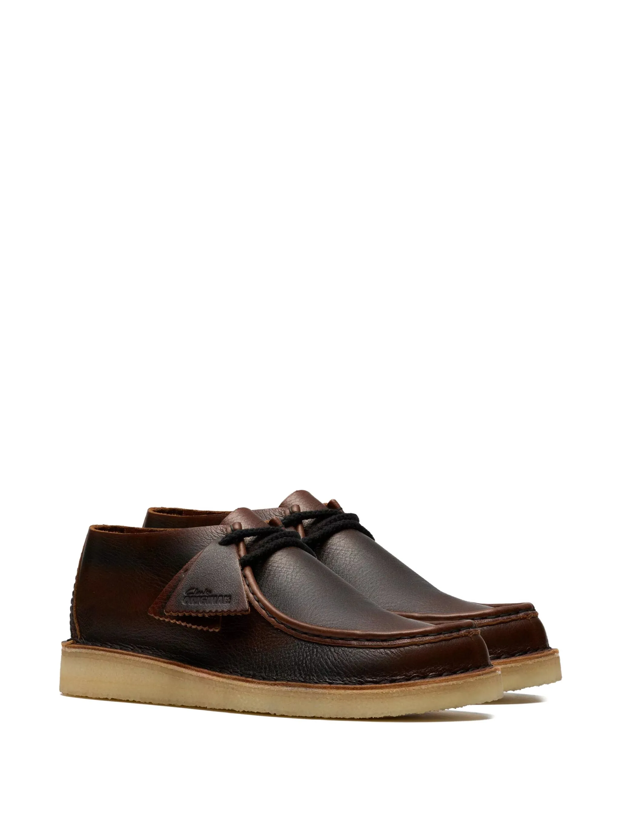 Кожаные ботинки Wallabee на шнуровке Clarks Originals, коричневый — фото 2