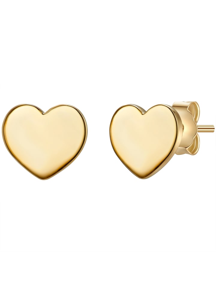 

Glanzstücke München Серьги-гвоздики в форме сердца из стерлингового серебра с желтым золотом