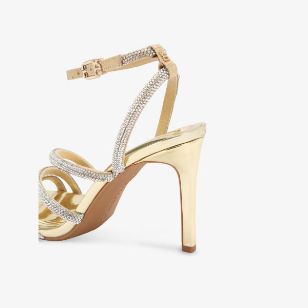 Сандалии на каблуке Kg Kurt Geiger Savanna с декором, золотой — фото 4