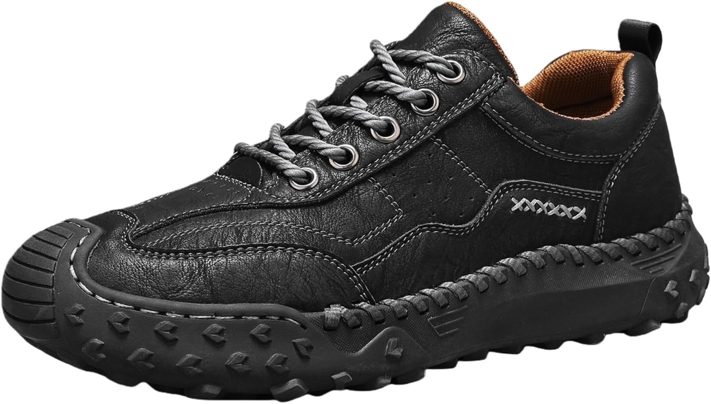 

Кожаные повседневные кроссовки для мужчин Generic, черный