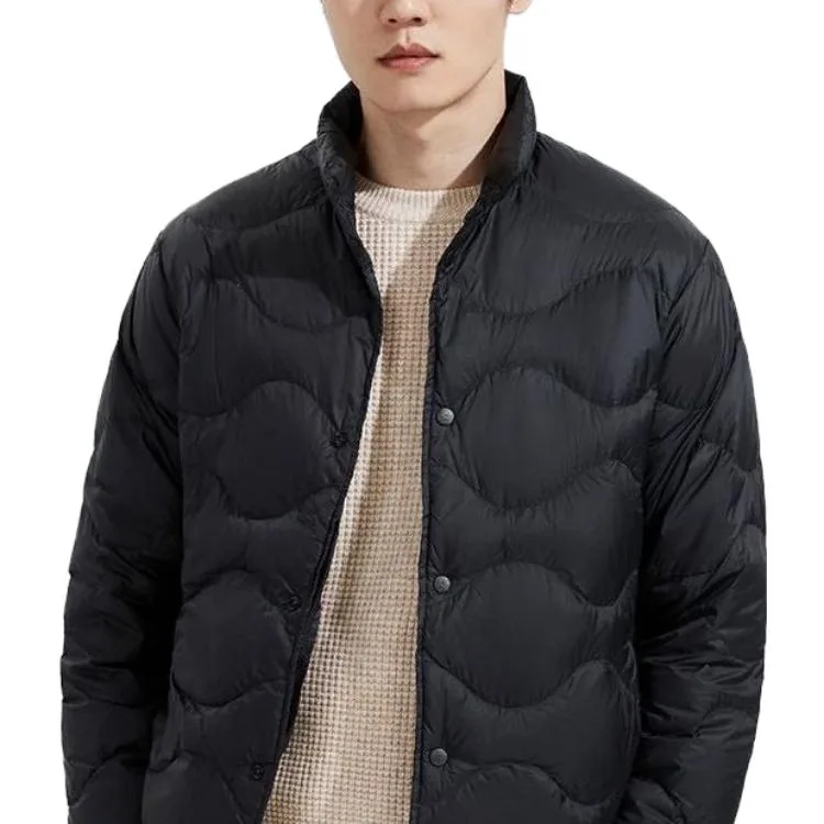 UNIQLO Пуховик мужской черный с воротником стойкой — фото 4