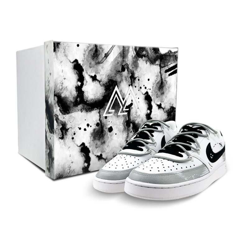 

Кроссовки Nike Court Vision 1 Skateboard Shoes Men Low-Top White Black Gray, белый/черный