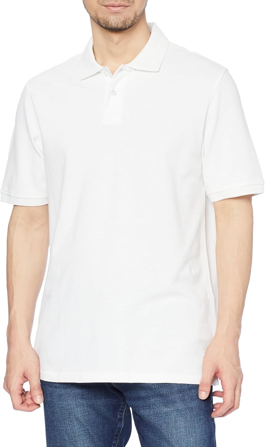 

Мужская хлопковая поло-рубашка пике Amazon Essentials, стандартного кроя, белый