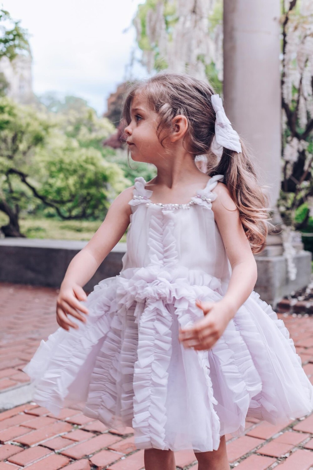 Платье Ariel из лавандового тюля Petite Maison Kids, лаванда — фото 4