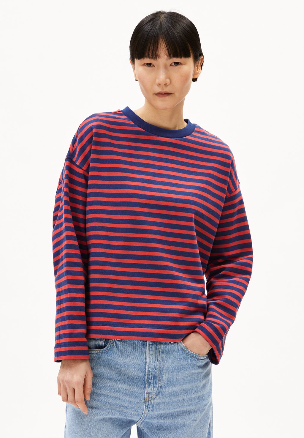 

Топ с длинными рукавами FRANKAA MAARLEN STRIPE ARMEDANGELS, темно-синий