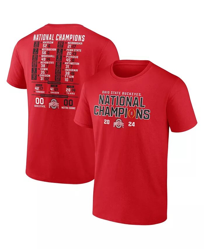 

Футболка мужская красная Ohio State Buckeyes College Football Playoff 2024 National Champions Schedule Fanatics