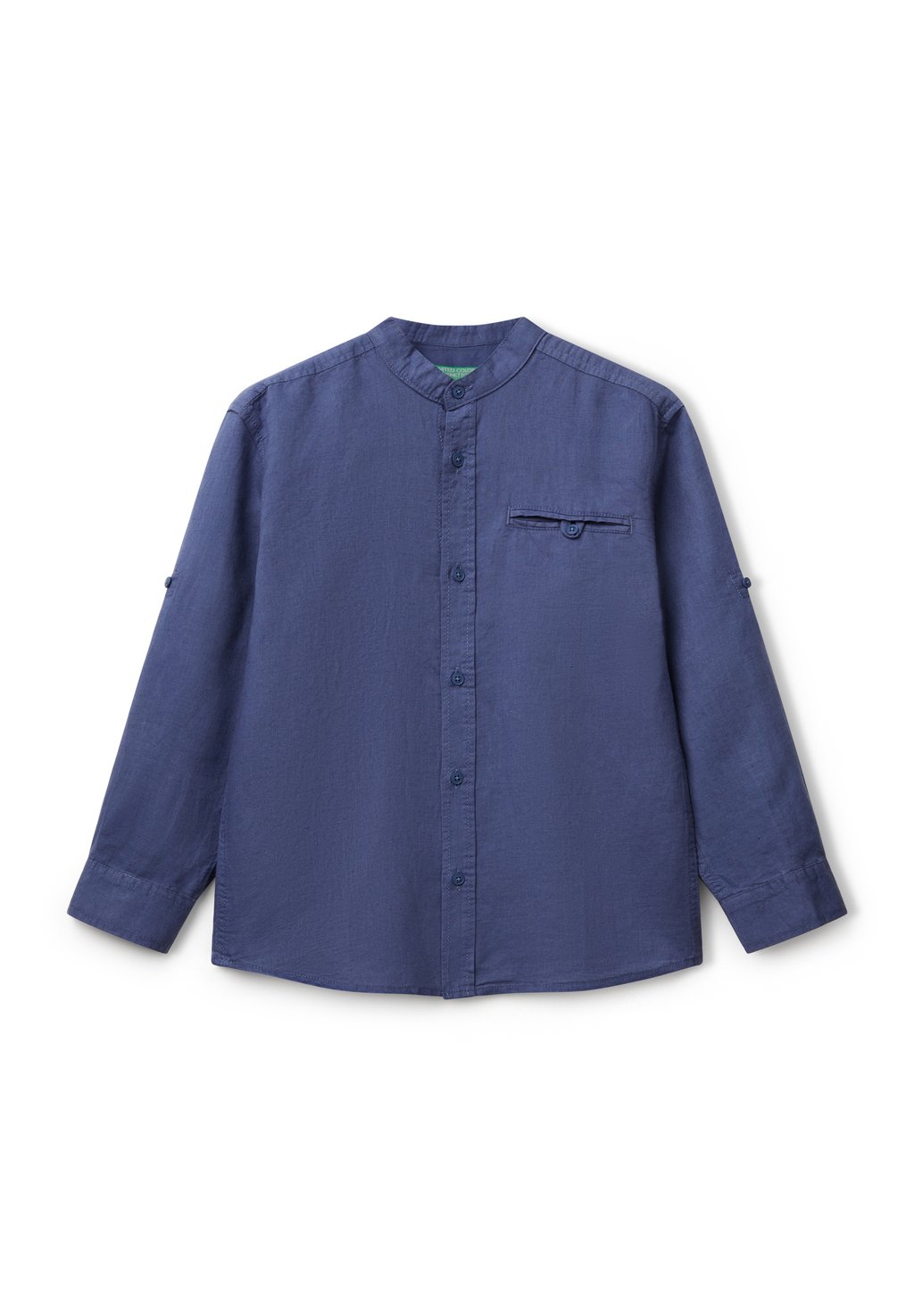 

Рубашка MANDARIN COLLAR United Colors of Benetton, синий
