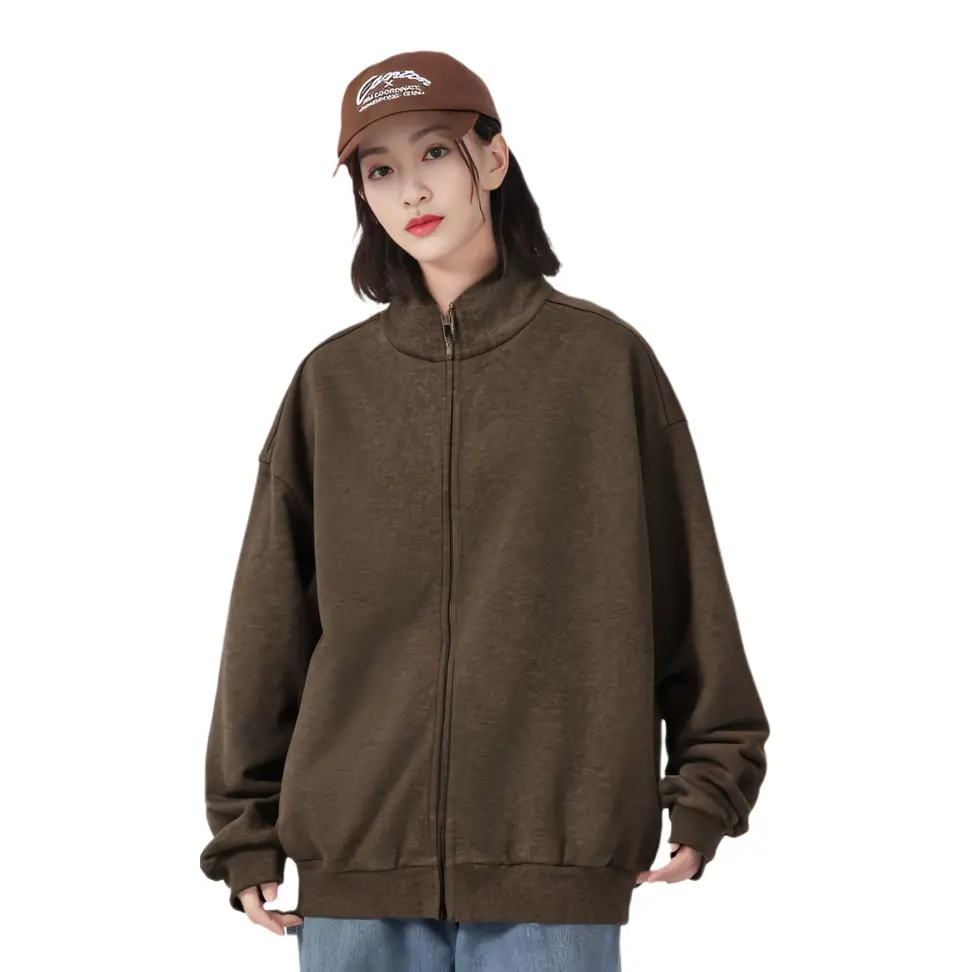 Fear Of God Essentials Куртка женская с молнией, Heather Wood — фото 4