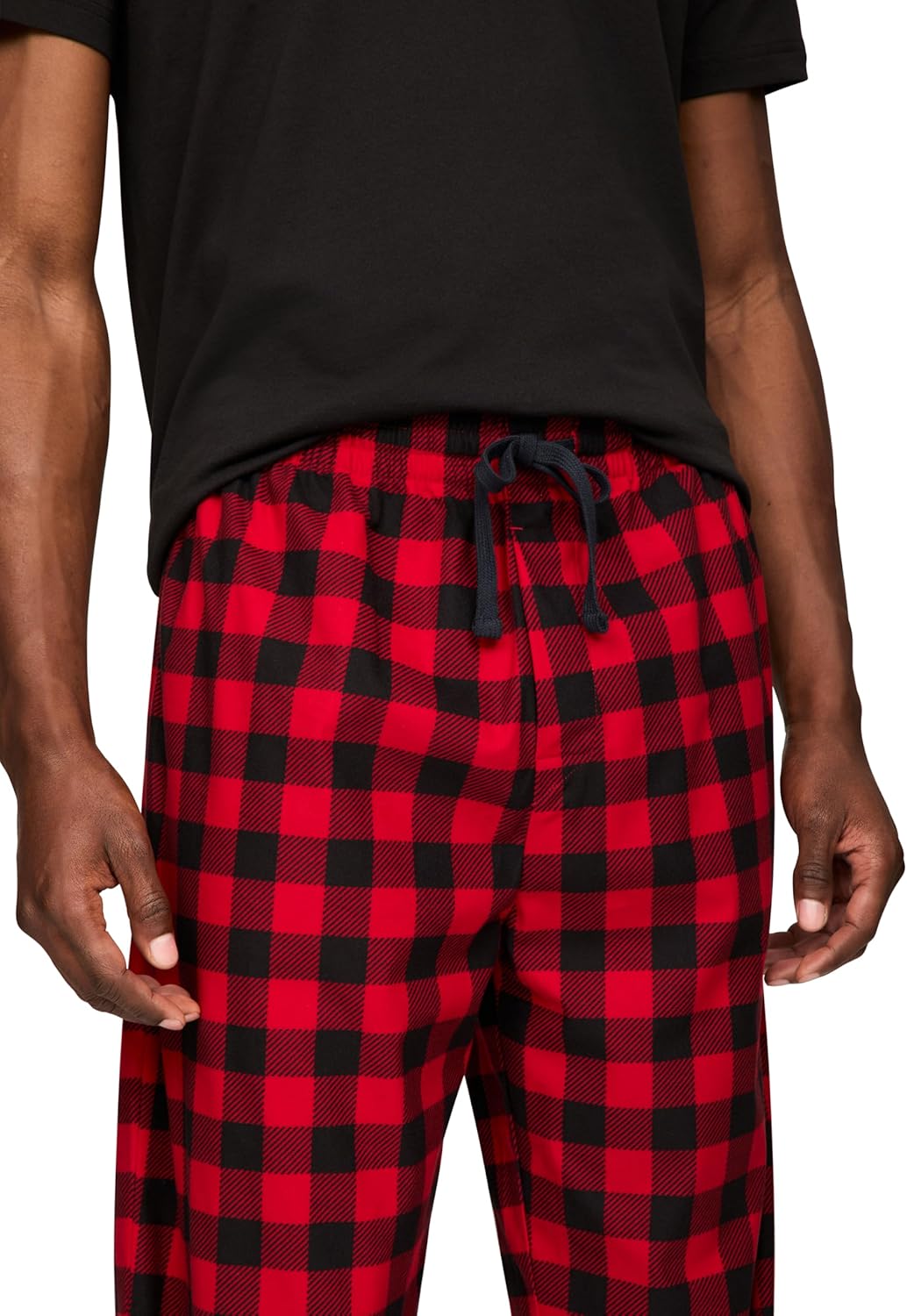 Уютный флисовый спальный комплект Tommy Hilfiger для мужчин, Black, Buffalo Plaid — фото 4