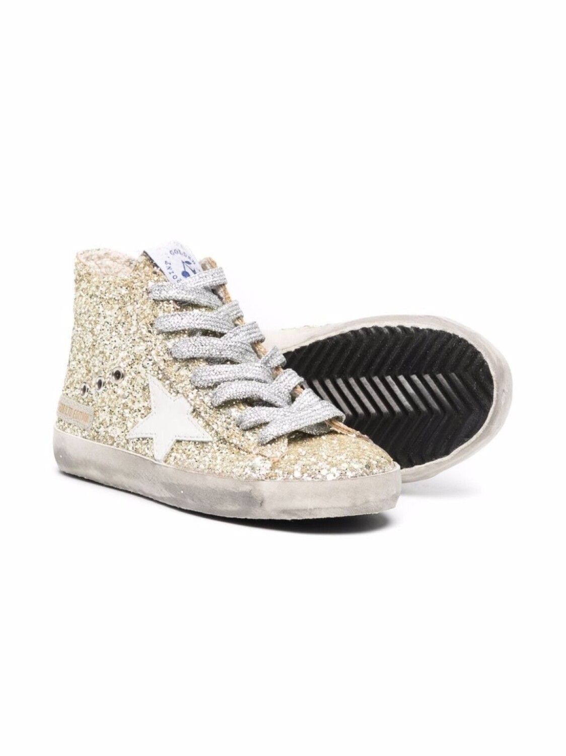 Golden Goose Kids кеды с блестками из коллаборации с Bonpoint, золотистый — фото 2