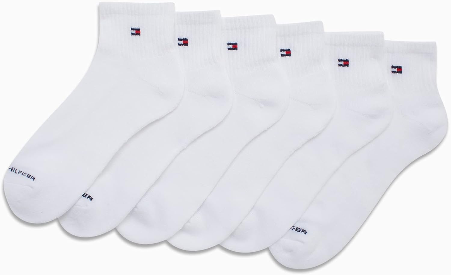 Мужские дышащие носки Tommy Hilfiger с мягкой подошвой - 6 шт., White — фото 3
