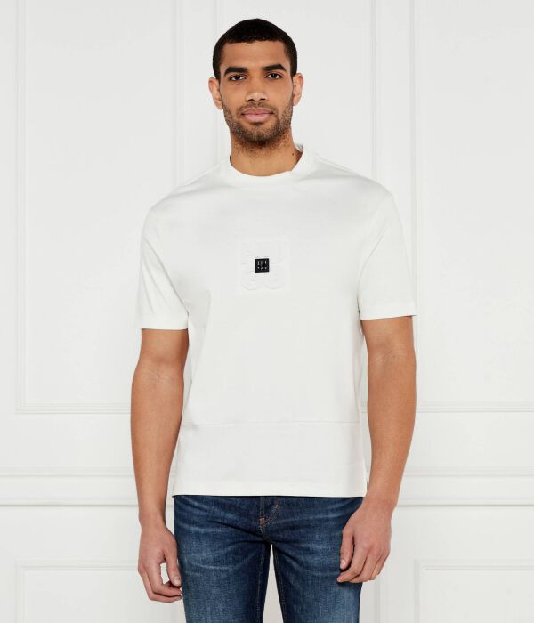 

Футболка Hugo Relaxed Fit с тиснением, белый