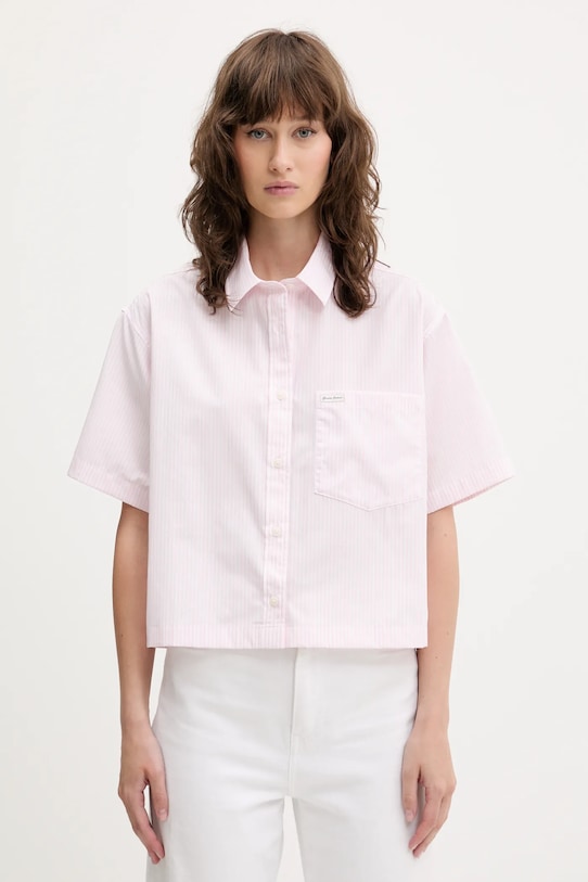 

Хлопковая рубашка Guess Jeans, розовый