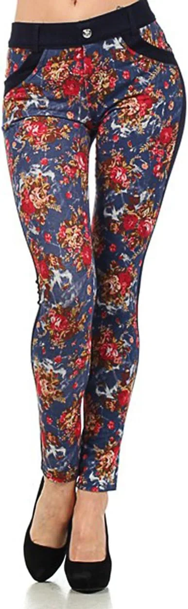 

Женские джинсы-леггинсы ICONOFLASH с цветочным принтом