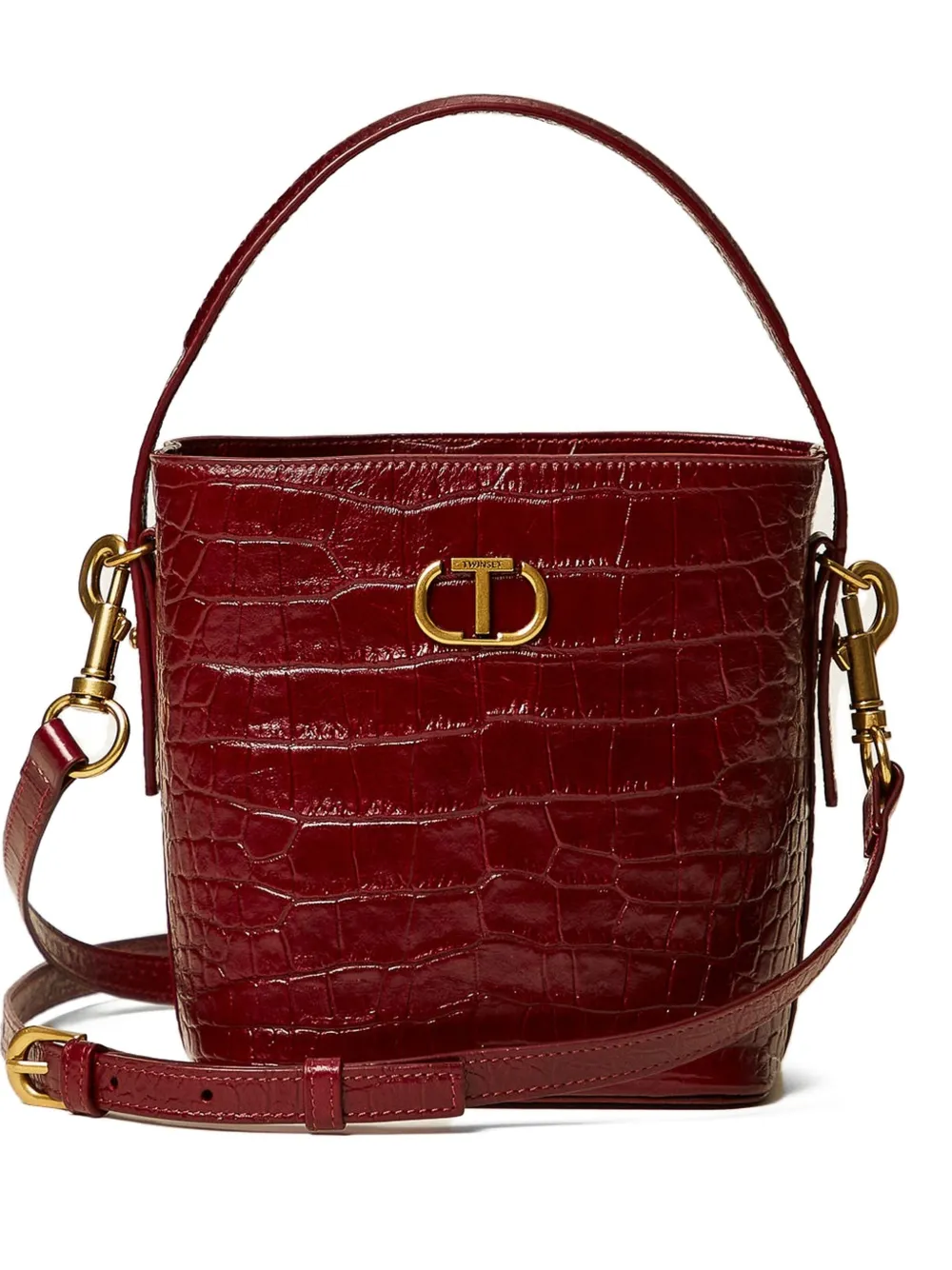 

Сумка-ведро с тиснением под крокодила TWINSET, красный