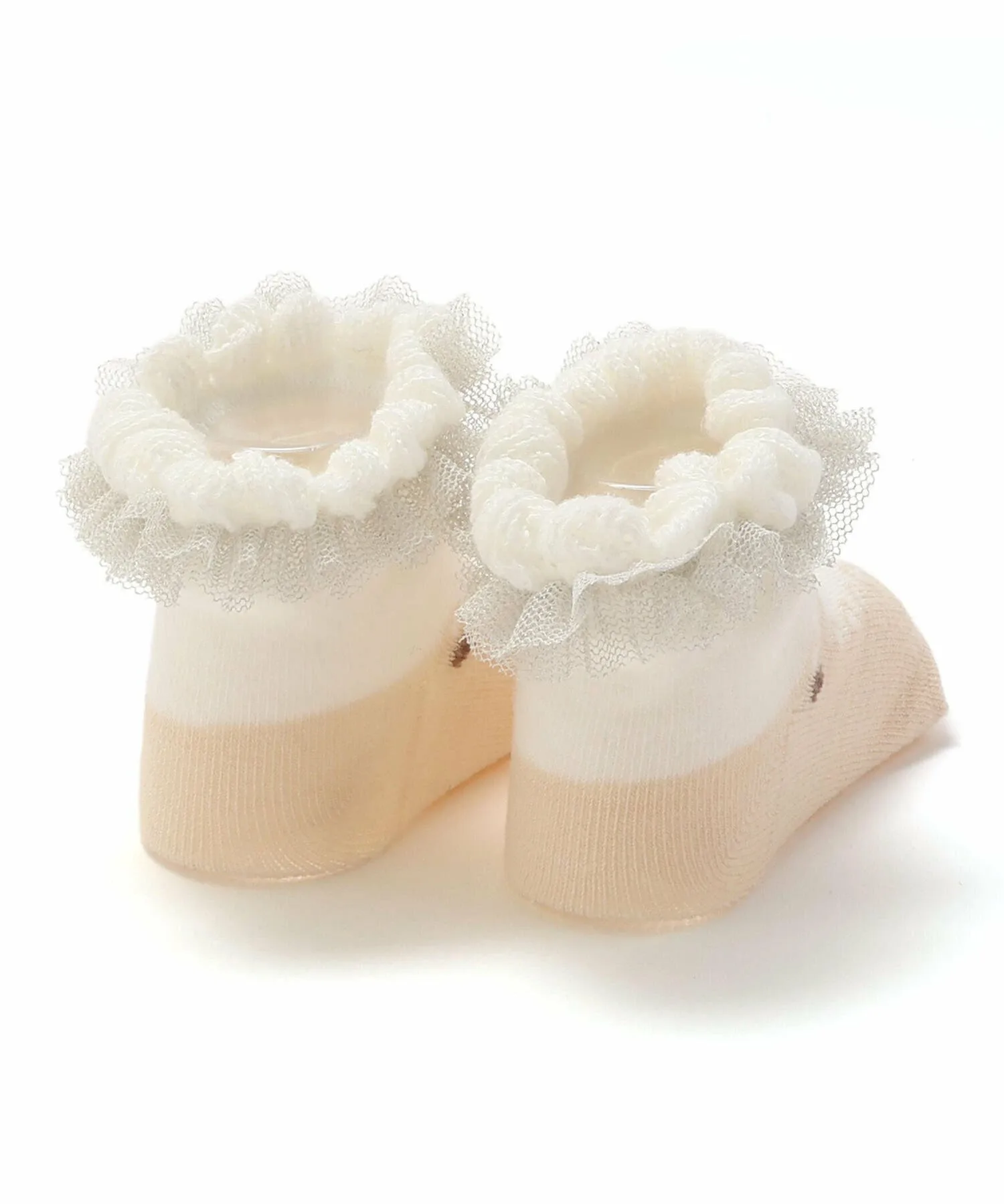 Носки из тюля с люрексом (8–13 см) Fillot de bebe reduction, Beige — фото 3