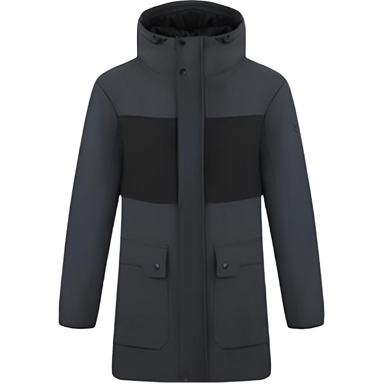 

361° Пуховик мужской Tranquil Gray/Super Black с капюшоном утепленный