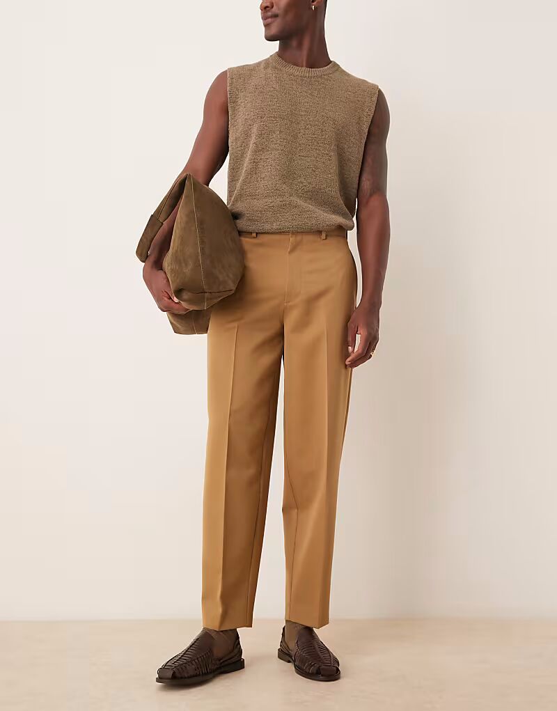 

ASOS DESIGN элегантные зауженные брюки свободного кроя цвета верблюжьей шерсти