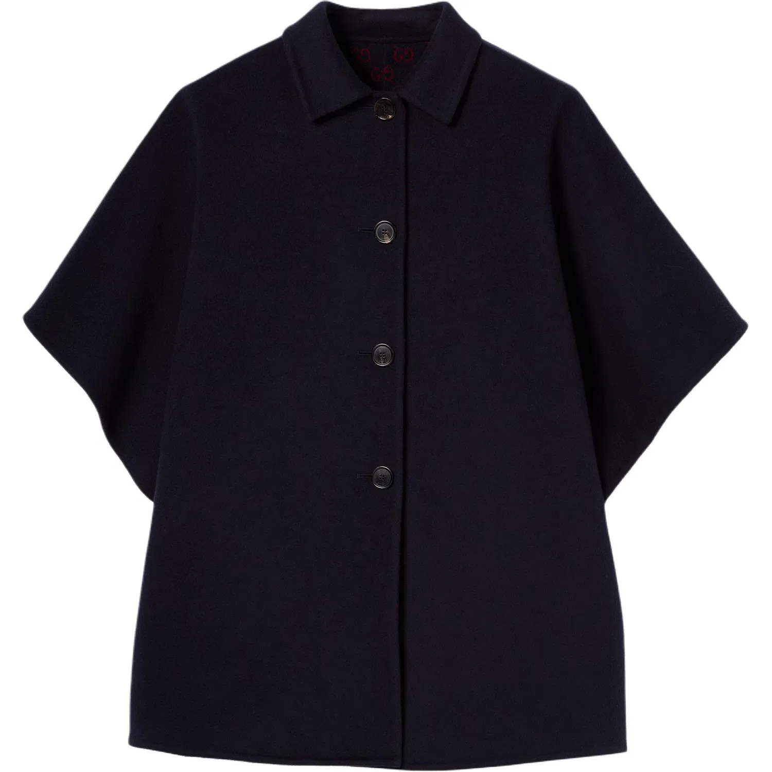 Пальто GUCCI двустороннее с коротким рукавом, оригинальный крой, Marine Blue