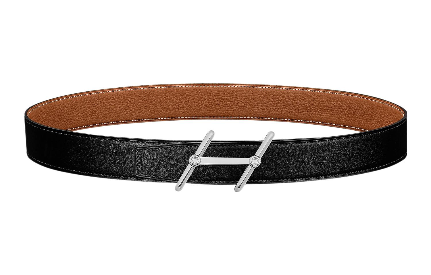 

HERMES Кожаный ремень из воловьей кожи, Black