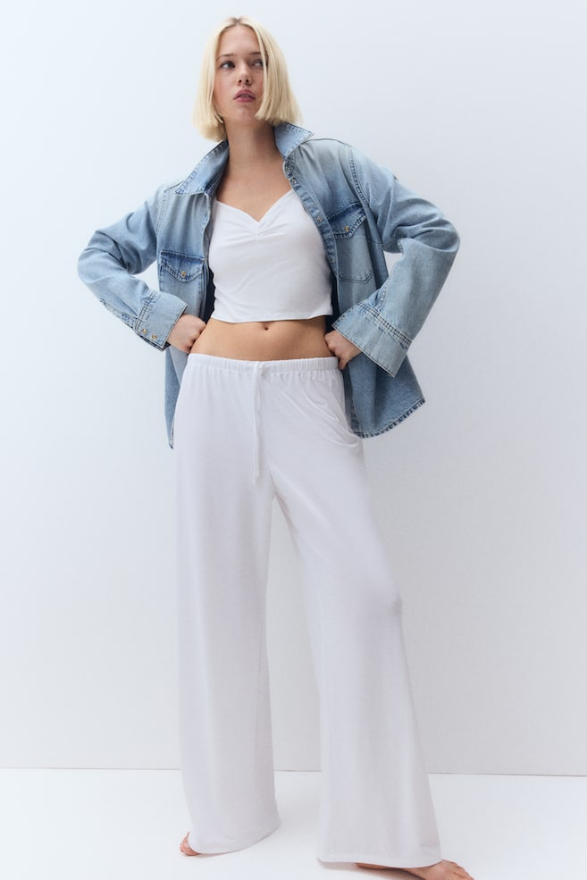 

Прямые брюки с завязками на шнурке H&M, белый