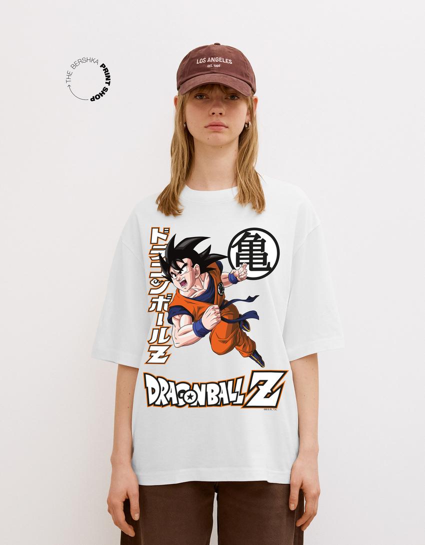 

Футболка с коротким рукавом Dragon Ball Bershka, белый
