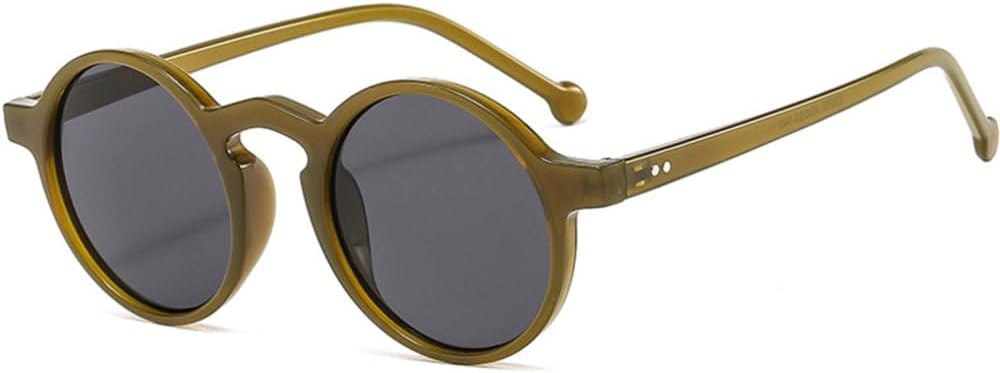 

Ретро круглые женские солнцезащитные очки, винтажные мужские солнцезащитные очки для активного отдыха с защитой от УФ-излучения UV400, модные женские очки TYUVIVO, Green Gray