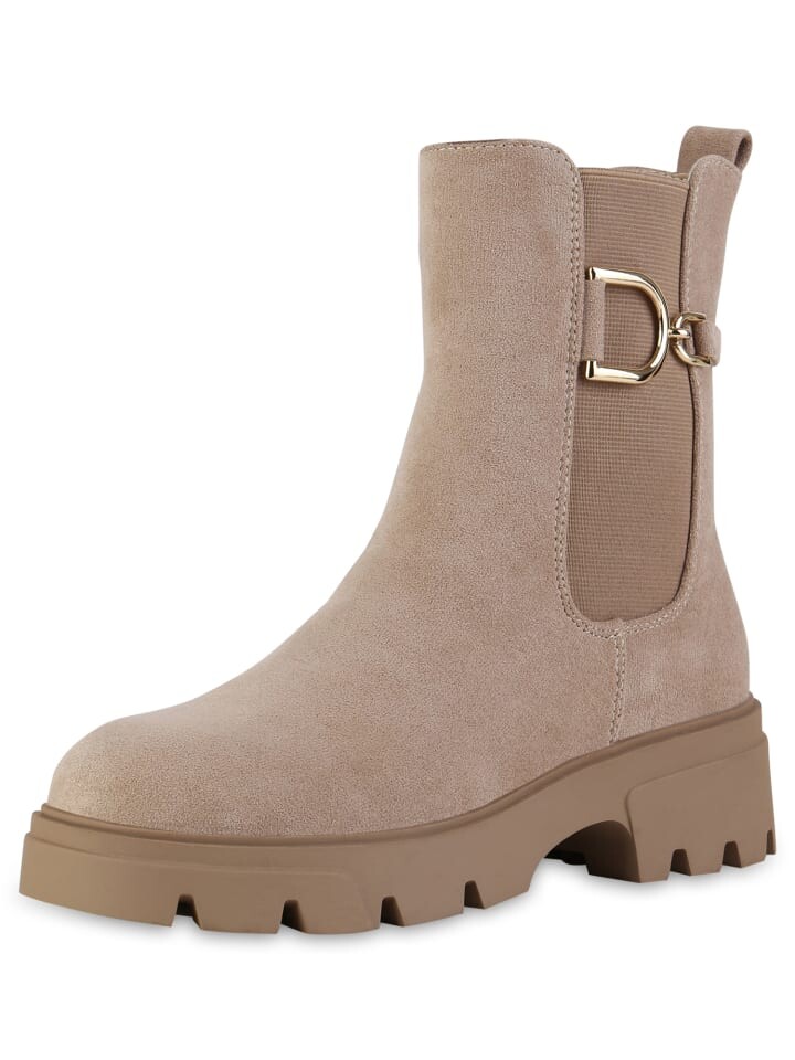 Ботильоны VAN HILL Klassische Stiefeletten Esme, цвет Khaki Velours