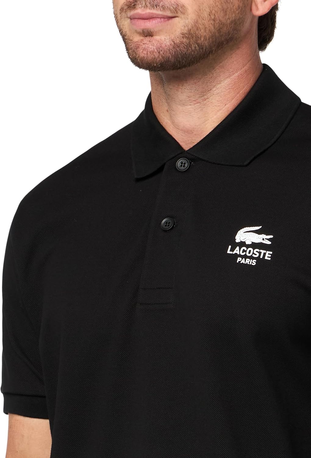 Lacoste мужская классическая футболка поло с принтом L.12.12, Black — фото 3