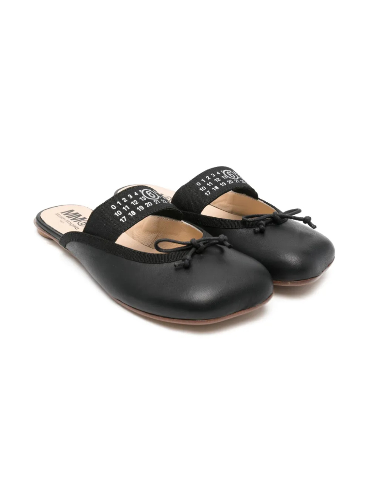 

Тапочки с цифровым мотивом MM6 Maison Margiela Kids, черный