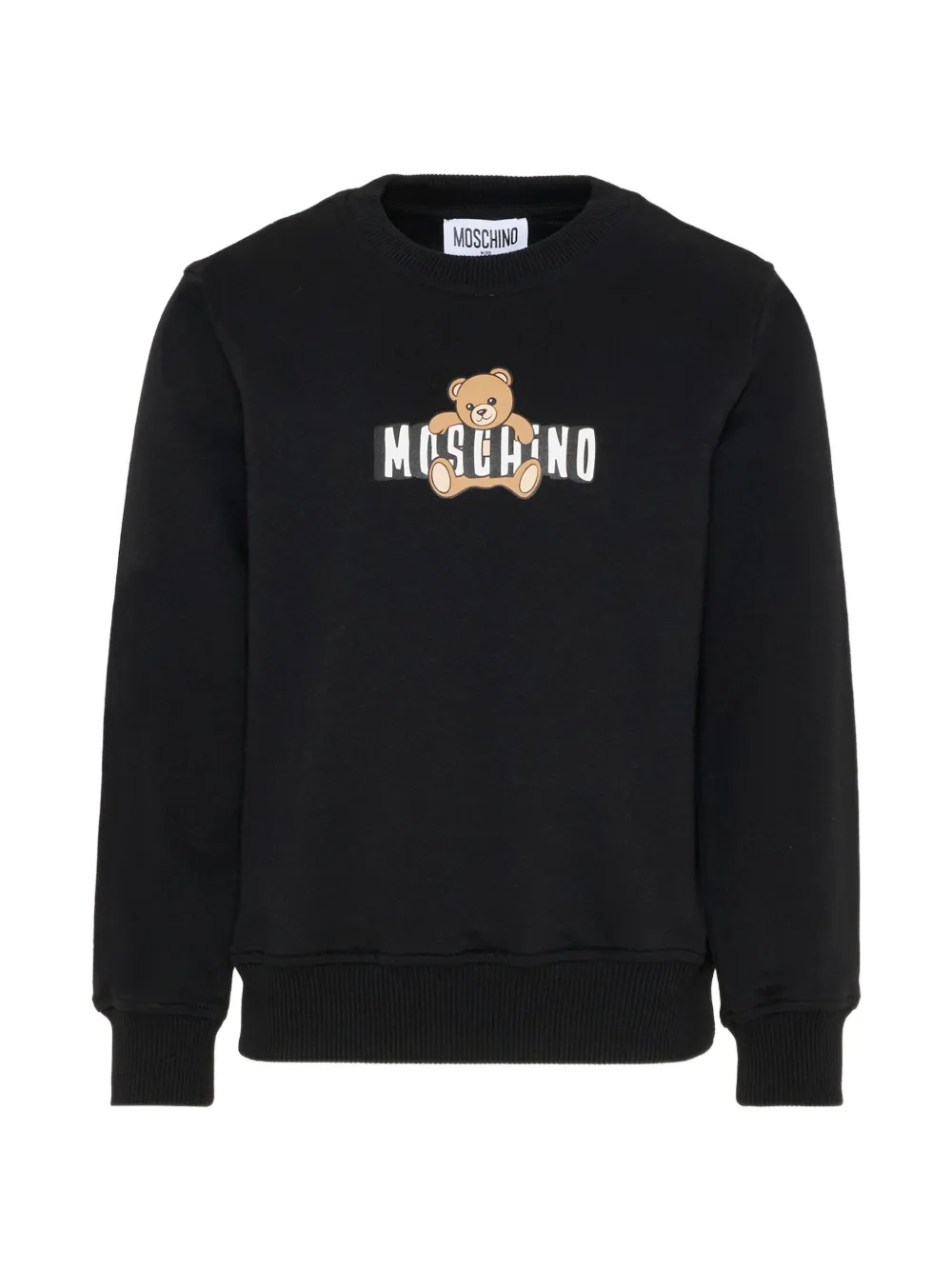 Свитшот с принтом-логотипом Moschino Kids, черный