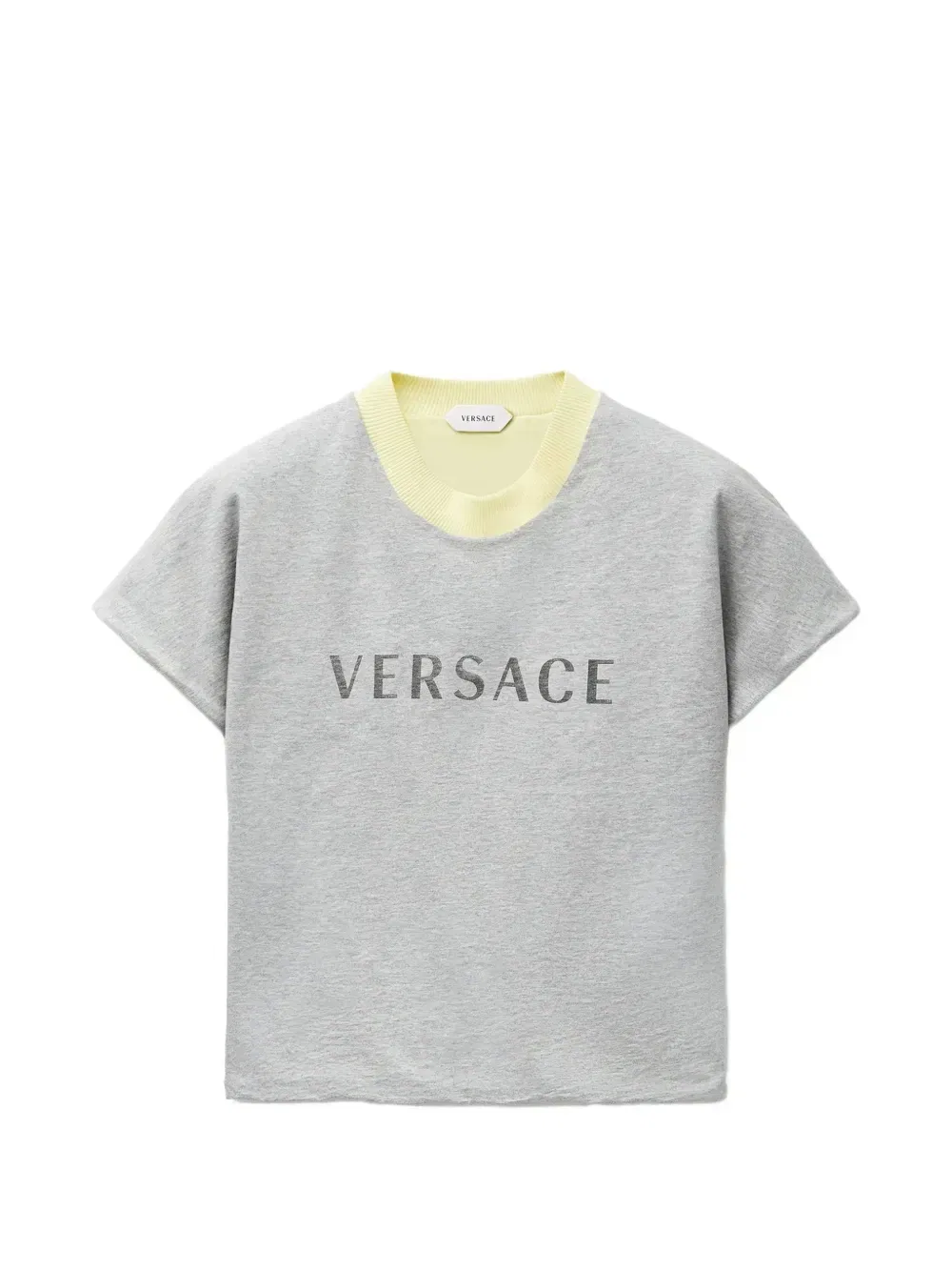 Футболка с логотипом и эффектом многослойности VERSACE, серый