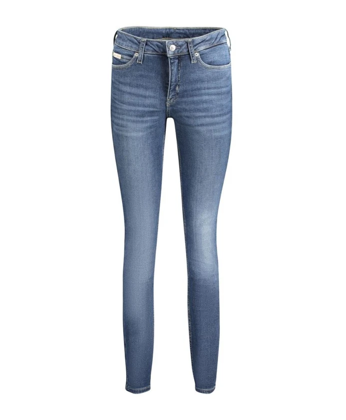 

Синие узкие джинсы, современный крой. Calvin Klein, синий