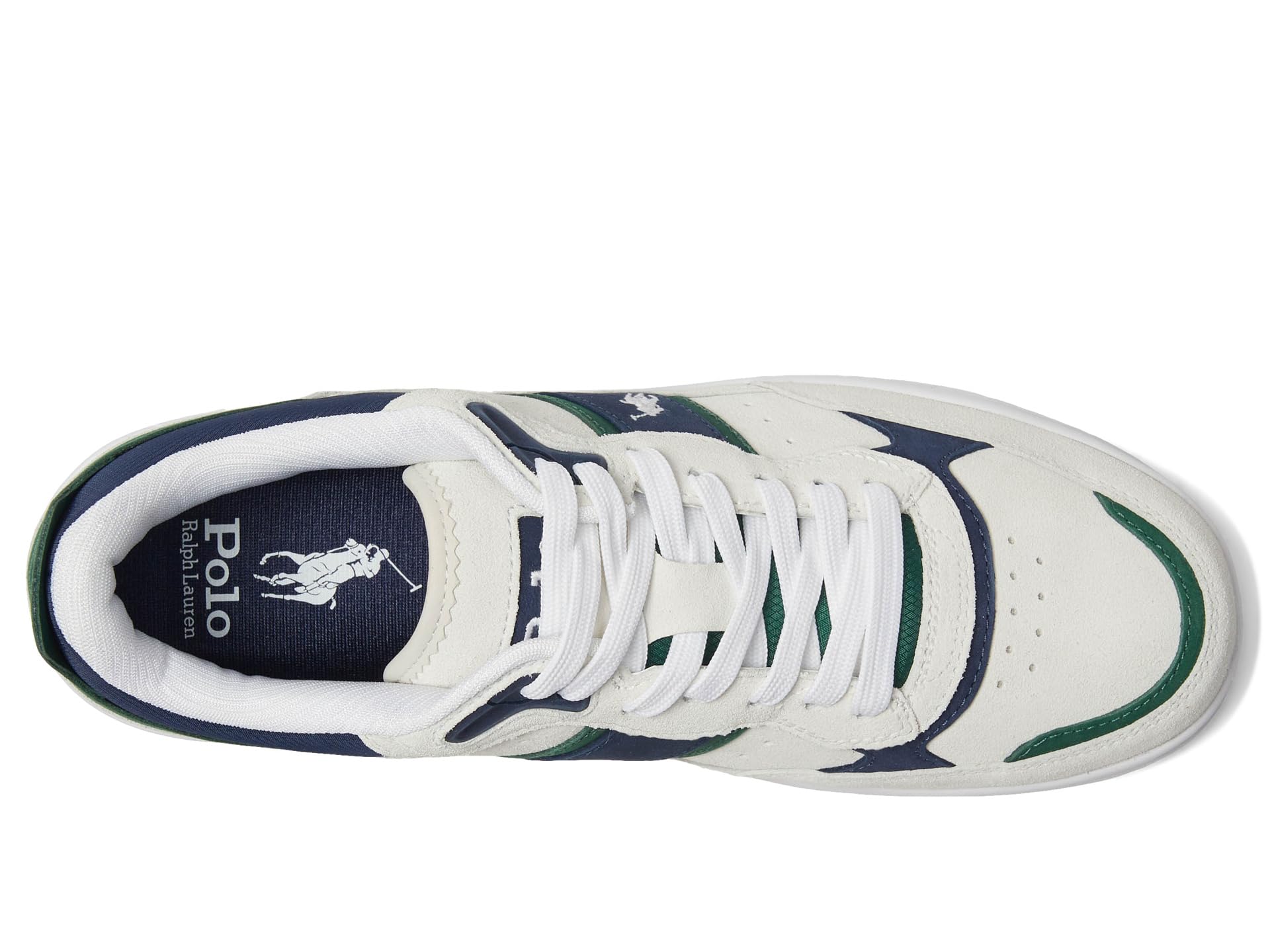 Туфли Polo Ralph Lauren Masters Sport Leather-suede Sneaker, цвет Bianco/Navy/Green — фото 2