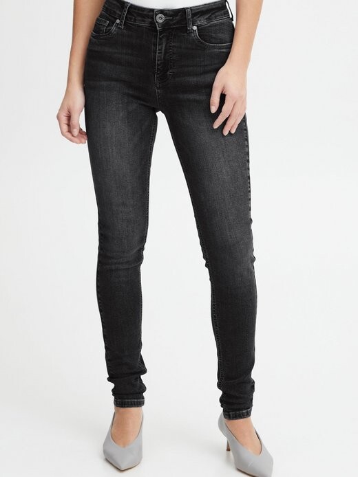 

Джинсы с 5 карманами, пзджой Pulz Jeans, черный