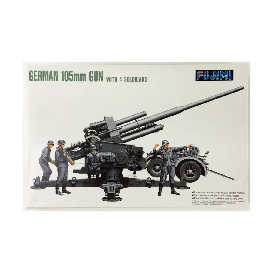 

Немецкая 10,5-см пушка с 4 солдатами, Fujimi Models - WWII (1:76)