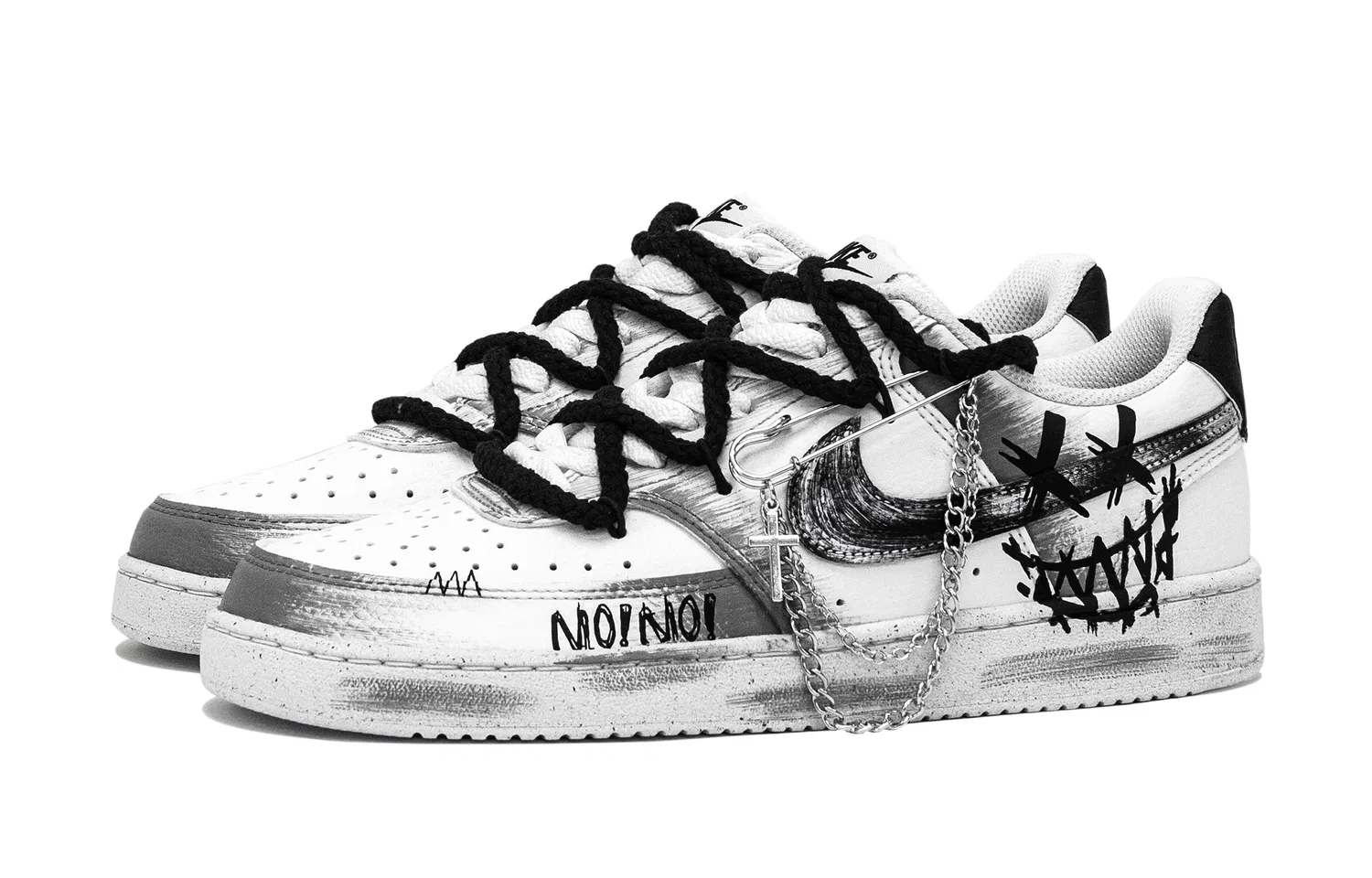 Кроссовки кожаные Nike Court Vision 1 Low Black — фото 4