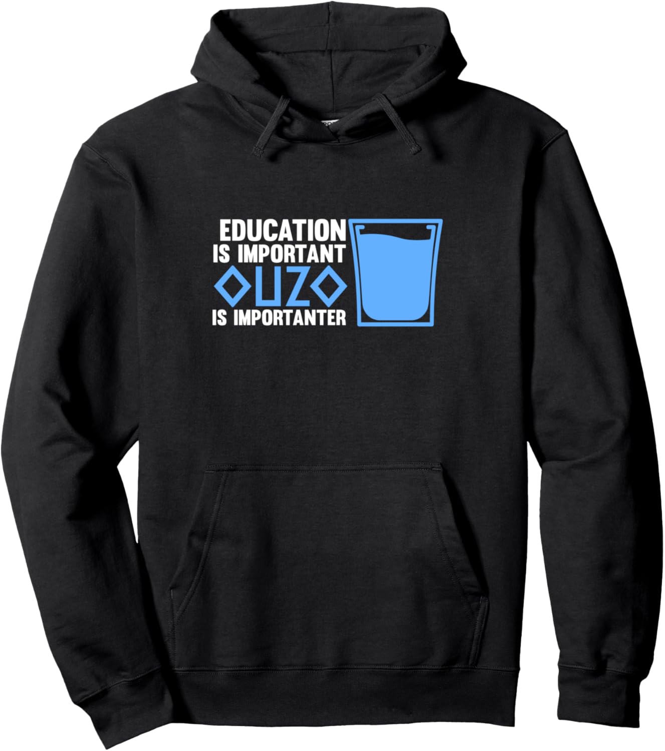 

Образование важно, узо важнее, толстовка с надписью Алкоголь Greek Drinking & Ouzo Merch Gift, черный