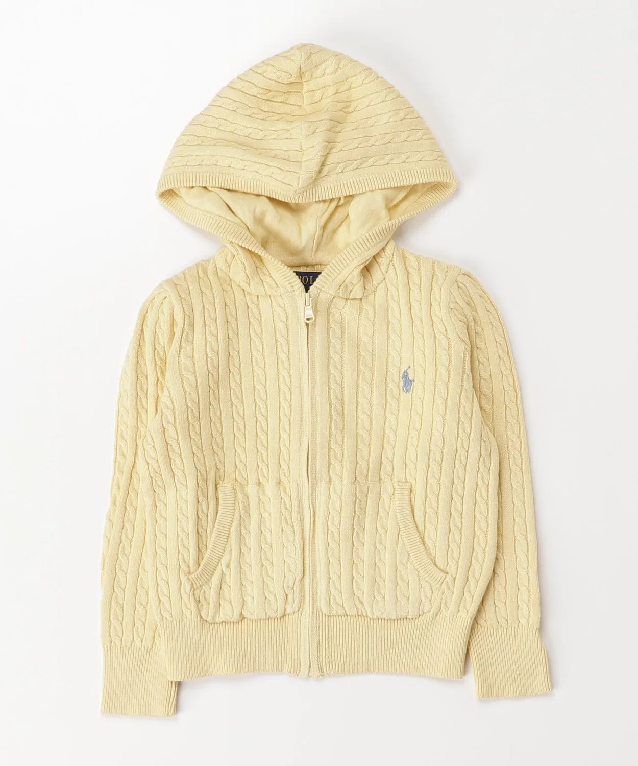 Флисовая кофта на молнии Ralph Lauren с капюшоном, хлопок, желтый — фото 3