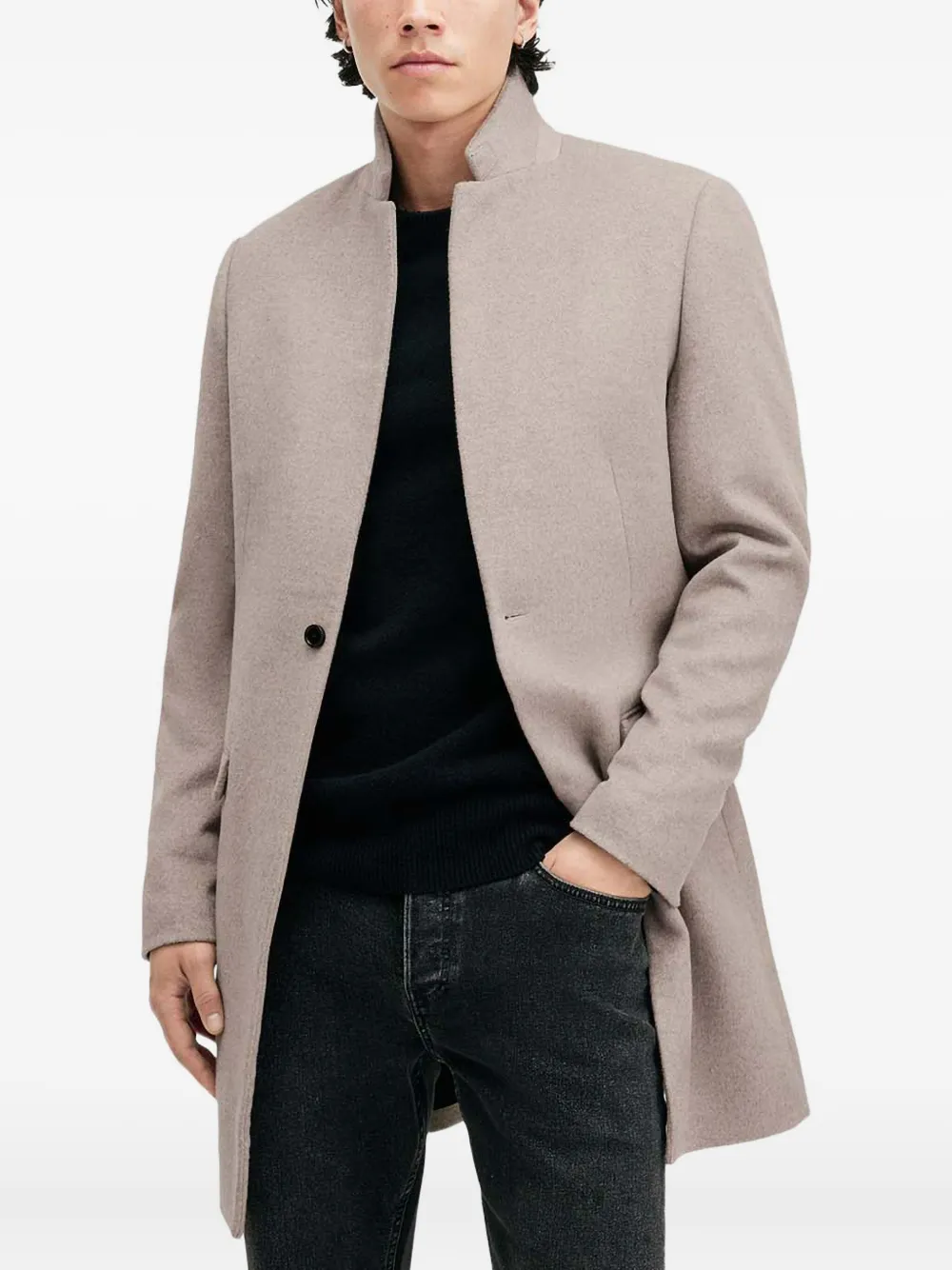 

Однобортное пальто Hargrove AllSaints, нейтральный