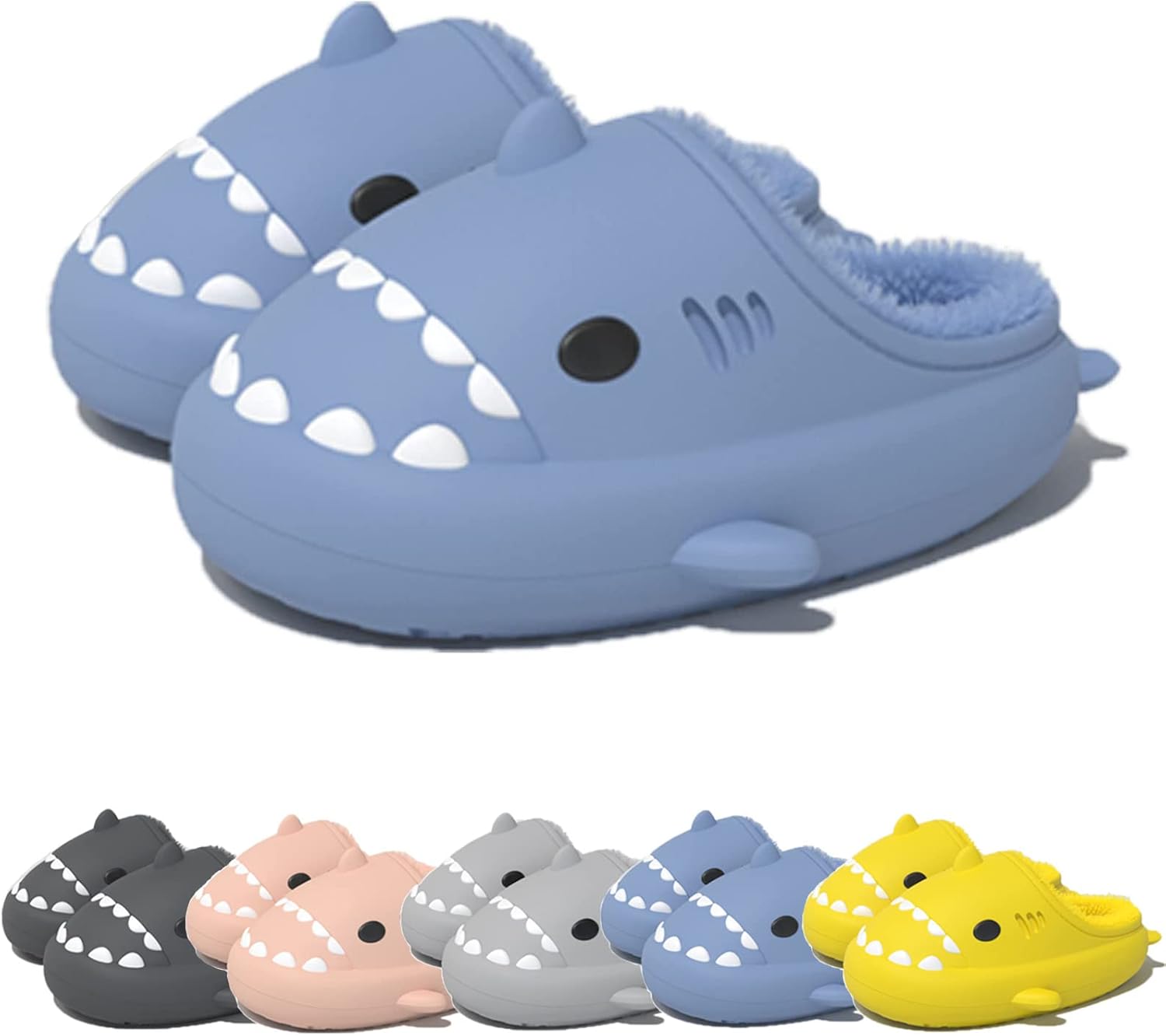 

Унисекс зимние тапочки «Облако Акула» для взрослых, мультяшные пушистые тапочки, носить легко, с нескользящей подошвой, мягкие и удобные, домашние хлопковые шлепанцы для использования внутри и снаружи Proptmina, синий